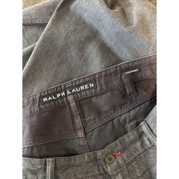 Ralph Lauren Mens Jeans Gray Denim Straight Classic Fit Dark Wash Casual 38x31 - Picture 3 of 11